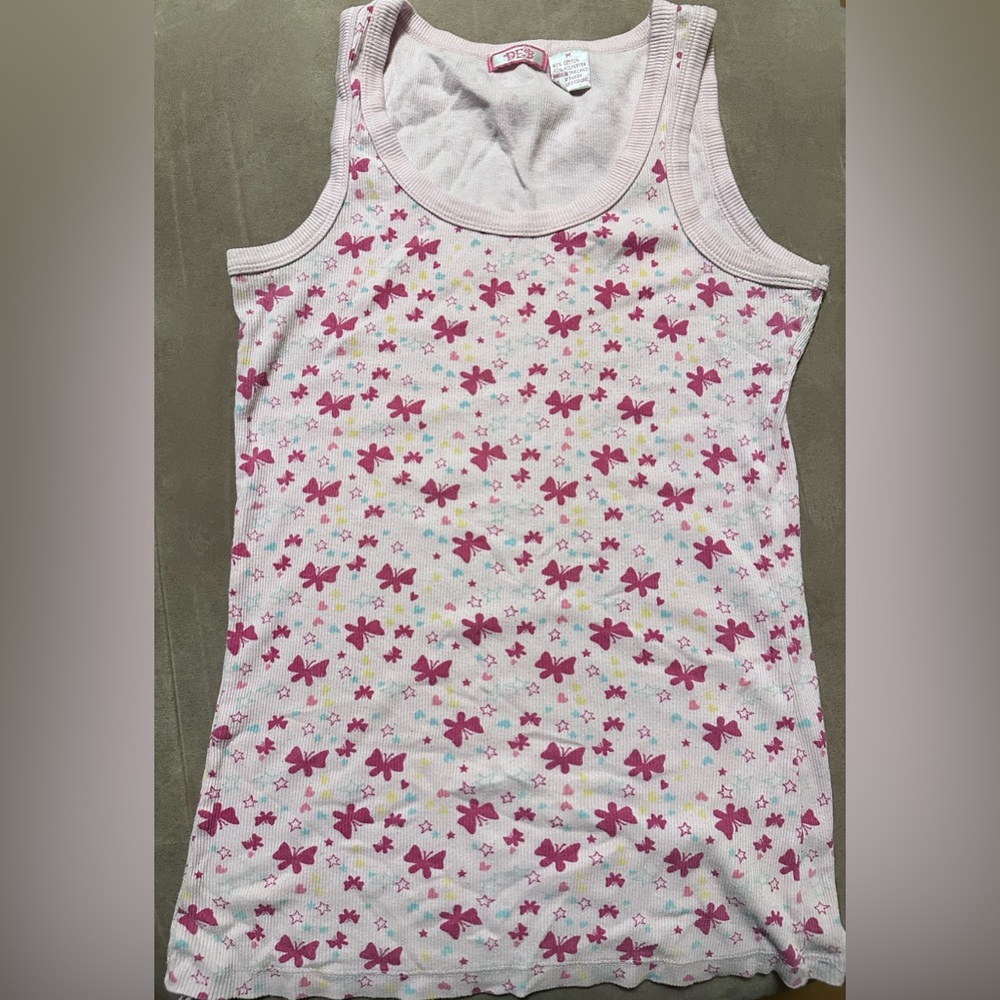 Vintage DEB Butterfly PrintTank Top